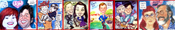 full color Studio Quality Caricatures by Sam Klemke, Gourmet Caricatures